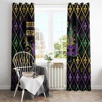 Mardi Gras Carnival Window Curtain Geometric Pattern Vintage - Wonder Print Shop