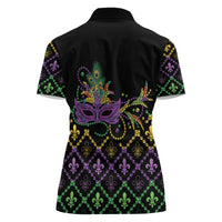 Mardi Gras Carnival Women Polo Shirt Geometric Pattern Vintage - Wonder Print Shop