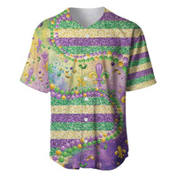 Mardi Gras Fleur De Lis Baseball Jersey With Beads Glitter Pattern