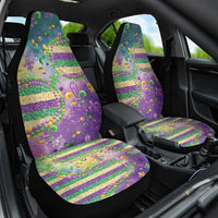 Mardi Gras Fleur De Lis Car Seat Cover With Beads Glitter Pattern