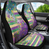 Mardi Gras Fleur De Lis Car Seat Cover With Beads Glitter Pattern