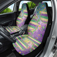 Mardi Gras Fleur De Lis Car Seat Cover With Beads Glitter Pattern