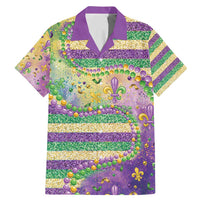 Mardi Gras Fleur De Lis Family Matching Mermaid Dress and Hawaiian Shirt With Beads Glitter Pattern LT9 - Wonder Print Shop