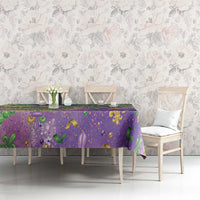 Mardi Gras Fleur De Lis Tablecloth With Beads Glitter Pattern - Wonder Print Shop