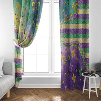 Mardi Gras Fleur De Lis Window Curtain With Beads Glitter Pattern - Wonder Print Shop