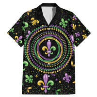 Mardi Gras Fleur De Lis Family Matching Mermaid Dress and Hawaiian Shirt With Round Carnival Beads LT9 - Wonder Print Shop