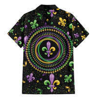 Mardi Gras Fleur De Lis Family Matching Mermaid Dress and Hawaiian Shirt With Round Carnival Beads LT9 - Wonder Print Shop