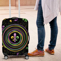 Mardi Gras Fleur De Lis Luggage Cover With Round Carnival Beads - Wonder Print Shop