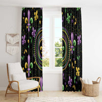 Mardi Gras Fleur De Lis Window Curtain With Round Carnival Beads - Wonder Print Shop