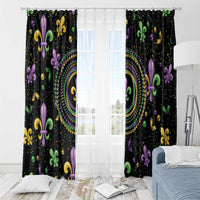 Mardi Gras Fleur De Lis Window Curtain With Round Carnival Beads - Wonder Print Shop