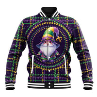 Mardi Gras Gnome Baseball Jacket Beads Fleur de lis Symbol