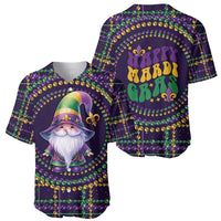 Mardi Gras Gnome Baseball Jersey Beads Fleur de lis Symbol