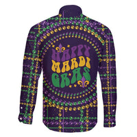 Mardi Gras Gnome Family Matching Off Shoulder Short Dress and Hawaiian Shirt Beads Fleur de lis Symbol LT9 - Wonder Print Shop