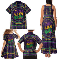 Mardi Gras Gnome Family Matching Tank Maxi Dress and Hawaiian Shirt Beads Fleur de lis Symbol - Wonder Print Shop