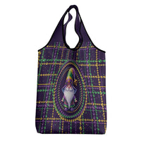 Mardi Gras Gnome Grocery Bag Beads Fleur de lis Symbol