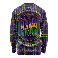 Mardi Gras Gnome Long Sleeve Shirt Beads Fleur de lis Symbol - Wonder Print Shop