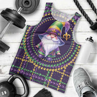 Mardi Gras Gnome Men Tank Top Beads Fleur de lis Symbol - Wonder Print Shop