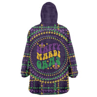 Mardi Gras Gnome Wearable Blanket Hoodie Beads Fleur de lis Symbol - Wonder Print Shop
