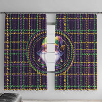 Mardi Gras Gnome Window Curtain Beads Fleur de lis Symbol - Wonder Print Shop