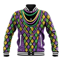 Mardi Gras Strings of Beads Baseball Jacket