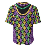 Mardi Gras Strings of Beads Baseball Jersey