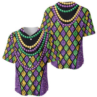 Mardi Gras Strings of Beads Baseball Jersey