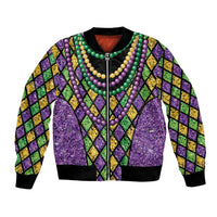 Mardi Gras Strings of Beads Bomber Jacket