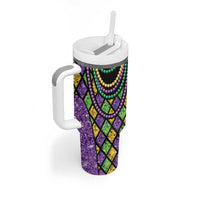 Mardi Gras Strings of Beads Tumbler With Handle - Wonder Print Shop