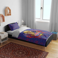 Haiti Grenadye Alaso Bedding Set Blue Nou Retounen Anko 1974-2026 - Wonder Print Shop
