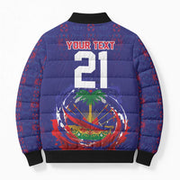 Custom Haiti Grenadye Alaso Bomber Puffer Jacket Blue Nou Retounen Anko 1974-2026 - Wonder Print Shop