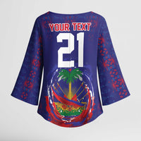 Custom Haiti Grenadye Alaso Kimono Sleeve Blouse Blue Nou Retounen Anko 1974-2026 - Wonder Print Shop