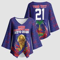 Custom Haiti Grenadye Alaso Kimono Sleeve Blouse Blue Nou Retounen Anko 1974-2026 - Wonder Print Shop
