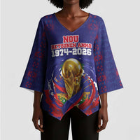 Custom Haiti Grenadye Alaso Kimono Sleeve Blouse Blue Nou Retounen Anko 1974-2026 - Wonder Print Shop