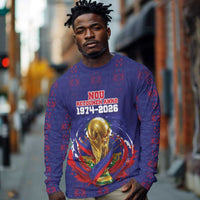 Custom Haiti Grenadye Alaso Long Sleeve Shirt Blue Nou Retounen Anko 1974-2026 - Wonder Print Shop