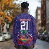 Custom Haiti Grenadye Alaso Long Sleeve Shirt Blue Nou Retounen Anko 1974-2026 - Wonder Print Shop