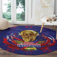 Haiti Grenadye Alaso Round Carpet Blue Nou Retounen Anko 1974-2026 - Wonder Print Shop