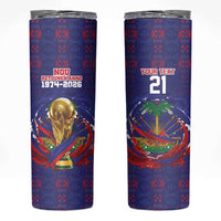 Custom Haiti Grenadye Alaso Skinny Tumbler Blue Nou Retounen Anko 1974-2026 - Wonder Print Shop