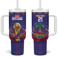 Custom Haiti Grenadye Alaso Tumbler With Handle Blue Nou Retounen Anko 1974-2026 - Wonder Print Shop