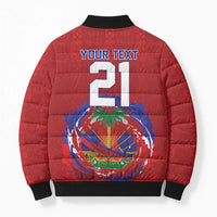 Custom Haiti Grenadye Alaso Bomber Puffer Jacket Red Nou Retounen Anko 1974-2026 - Wonder Print Shop