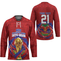 Custom Haiti Grenadye Alaso Hockey Jersey Red Nou Retounen Anko 1974-2026 - Wonder Print Shop