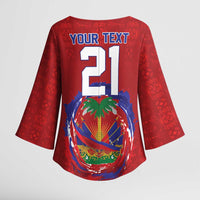 Custom Haiti Grenadye Alaso Kimono Sleeve Blouse Red Nou Retounen Anko 1974-2026 - Wonder Print Shop
