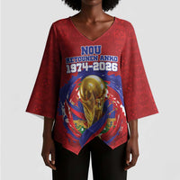Custom Haiti Grenadye Alaso Kimono Sleeve Blouse Red Nou Retounen Anko 1974-2026 - Wonder Print Shop