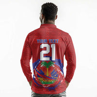 Custom Haiti Grenadye Alaso Long Sleeve Polo Shirt Red Nou Retounen Anko 1974-2026 - Wonder Print Shop