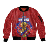 Custom Haiti Grenadye Alaso Sleeve Zip Bomber Jacket Red Nou Retounen Anko 1974-2026 - Wonder Print Shop