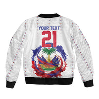 Custom Haiti Grenadye Alaso Bomber Jacket White Nou Retounen Anko 1974-2026 - Wonder Print Shop