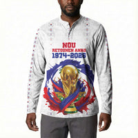 Custom Haiti Grenadye Alaso Button Sweatshirt White Nou Retounen Anko 1974-2026