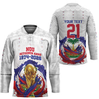 Custom Haiti Grenadye Alaso Hockey Jersey White Nou Retounen Anko 1974-2026 - Wonder Print Shop