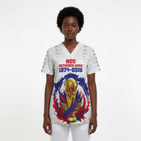 Custom Haiti Grenadye Alaso Scrub Top White Nou Retounen Anko 1974-2026 - Wonder Print Shop