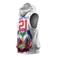 Custom Haiti Grenadye Alaso Sleeveless Hoodie White Nou Retounen Anko 1974-2026 - Wonder Print Shop