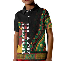 Jundteenth Kid Polo Shirt Black Jundteenth Freedom Africa Pattern - Wonder Print Shop